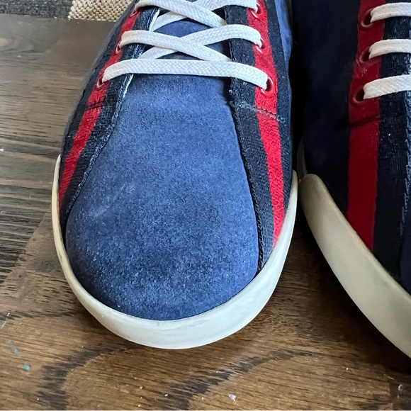 💕HOST PIcK (twice)💕 GUCCI Boulevard Web Detail Blue Suede Sneakers 9G (US 9.5) - Picture 6 of 10